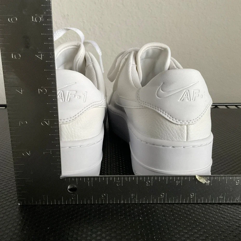 Nike Air Force 1 Sage Low Triple White Women 9.5 Platform Sneakers AR5339-100